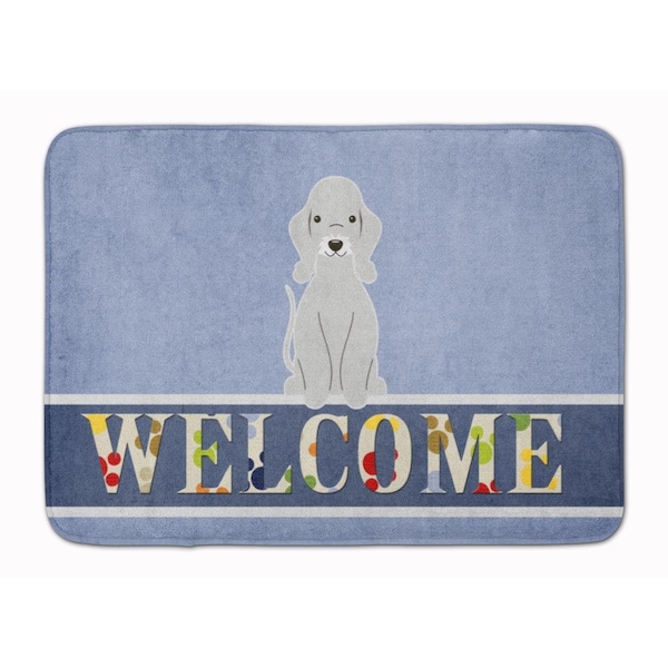 Carolines Treasures Bedlington Terrier Blue Welcome Machine Washable Memory Foam Mat BB5671RUG - main